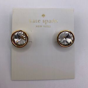 Kate Spade Round Crystal & Gold Gumdrop Studs